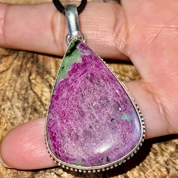 Anyolite Ruby Zoisite Pendant 2” - Picture 6 of 9